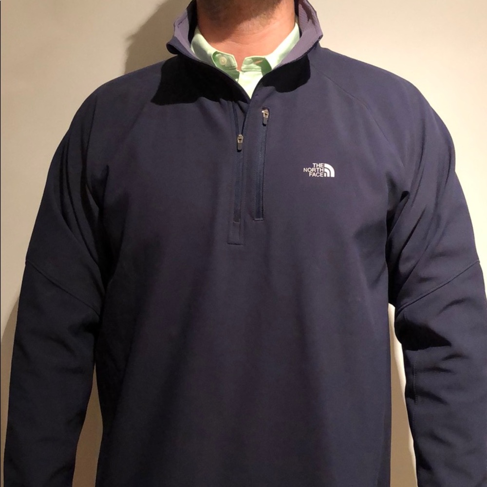 Navy Waterproof North Face Pullover 1/4 Zip Jacket - Picture 2 of 8